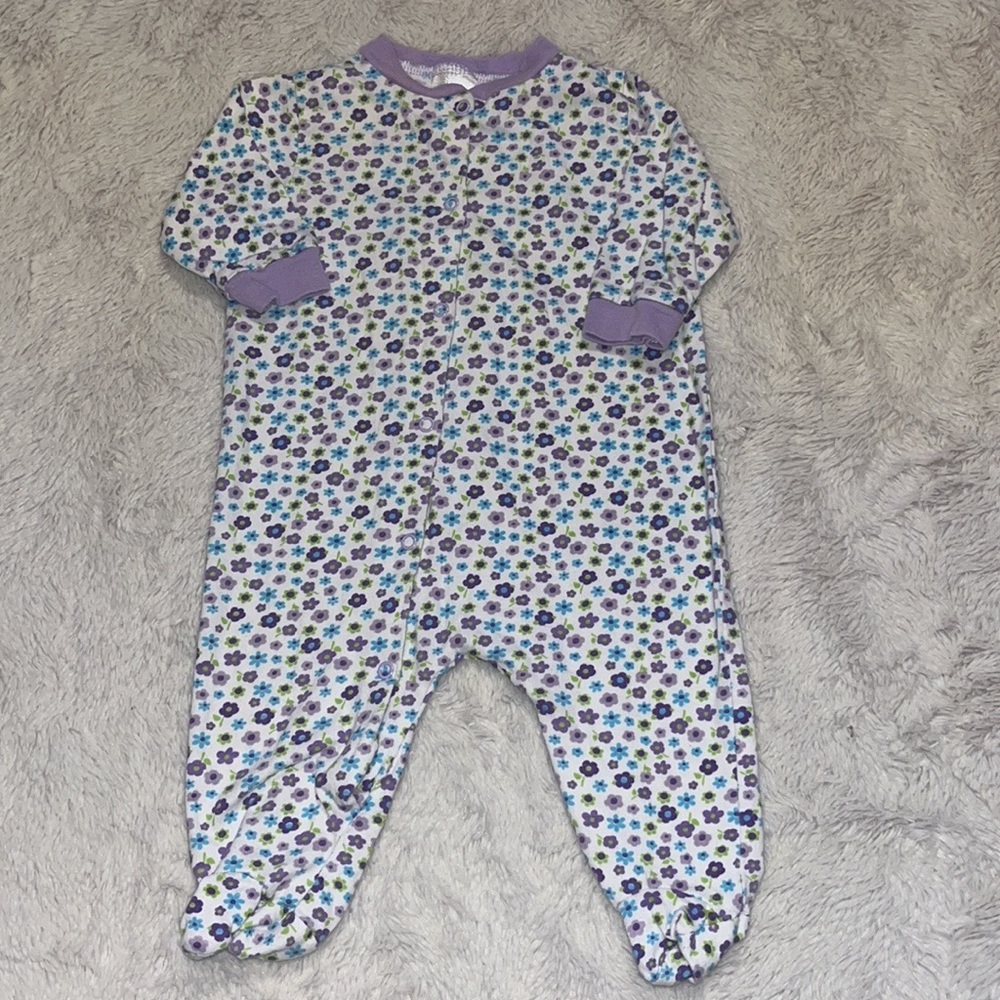 (2 for $10) gerber floral footie/ sleeper